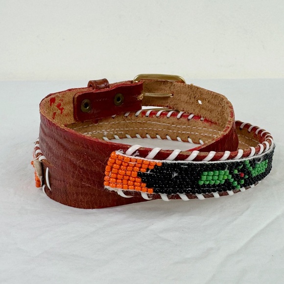Hat Band Or Kids Belt Beaded/ Leather - Picture 5 of 10